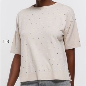 NWT EMBELLISHED RIVER ISLAND BEIGE  TOP SZ UK18 / US14 RETAIL $130